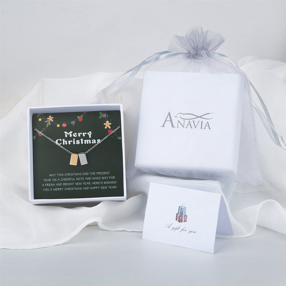 Anavia gold- and silver-tone cube necklace gift