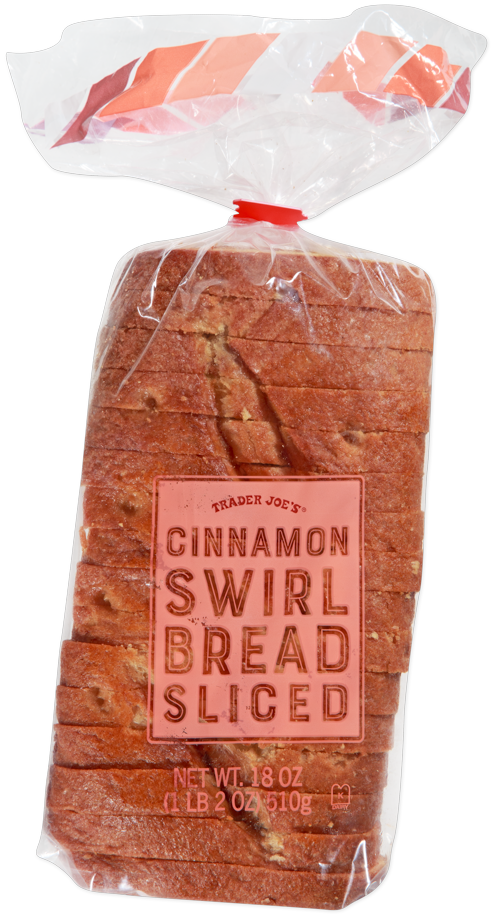 Trader Joe's sliced cinnamon swirl bread loaf