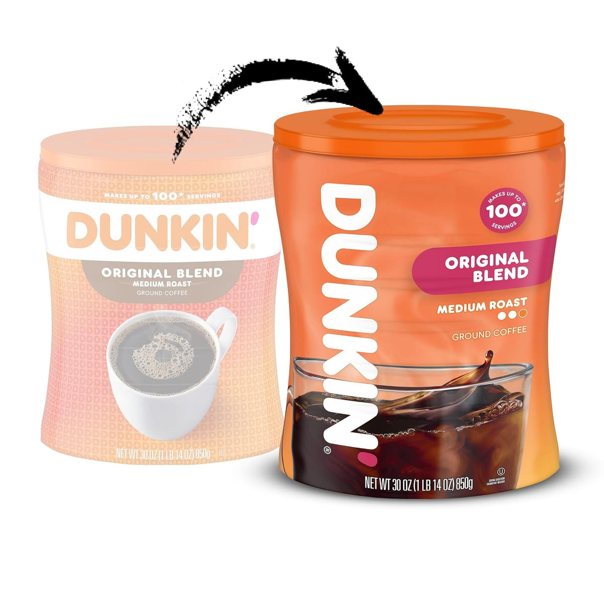 30 oz resealable Dunkin’ coffee canister