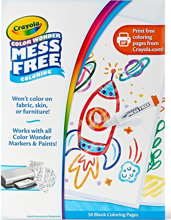 Crayola Color Wonder mess free blank coloring pages 50 count