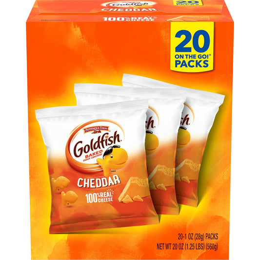 Goldfish baked cheddar snack crackers packs