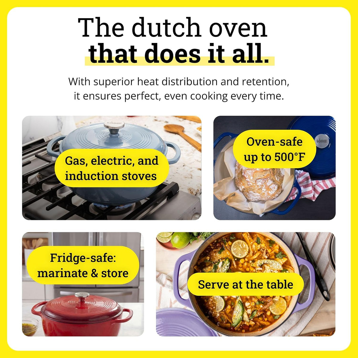 Lodge Dutch oven serving pot in pumpkin finish