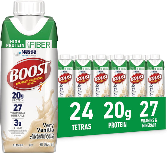 BOOST vanilla protein drink with fiber packaging