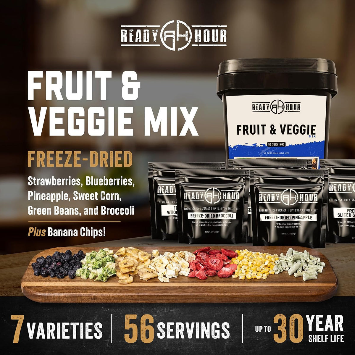 Ready Hour fruit and vegetable supply with a 30-year shelf life