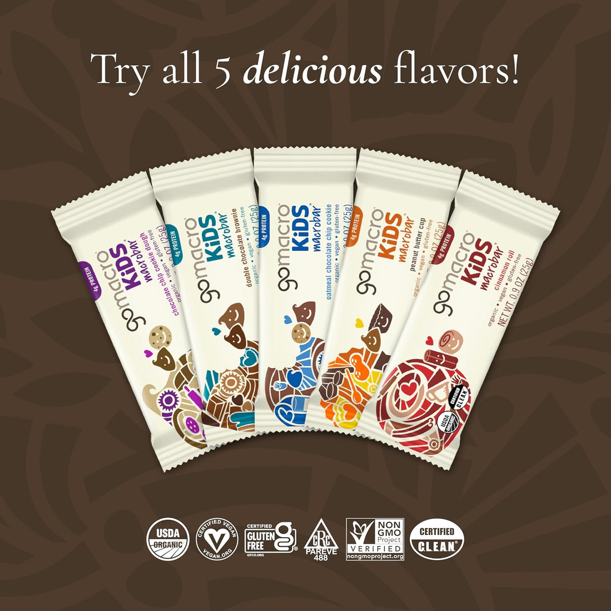 GoMacro gluten-free vegan kids snack bars in peanut butter cup flavor