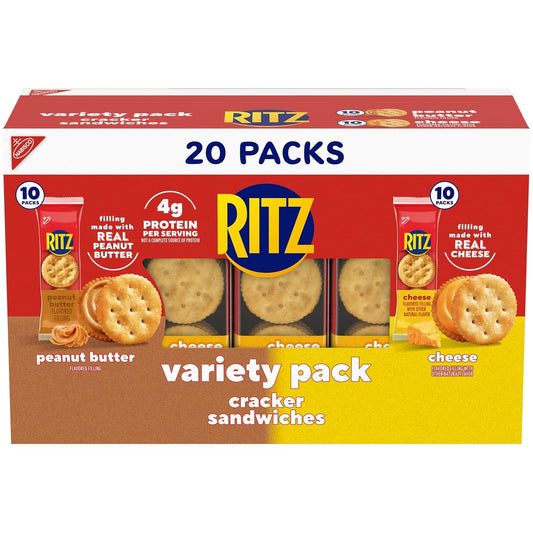 RITZ sandwich crackers 20 snack packs packaging