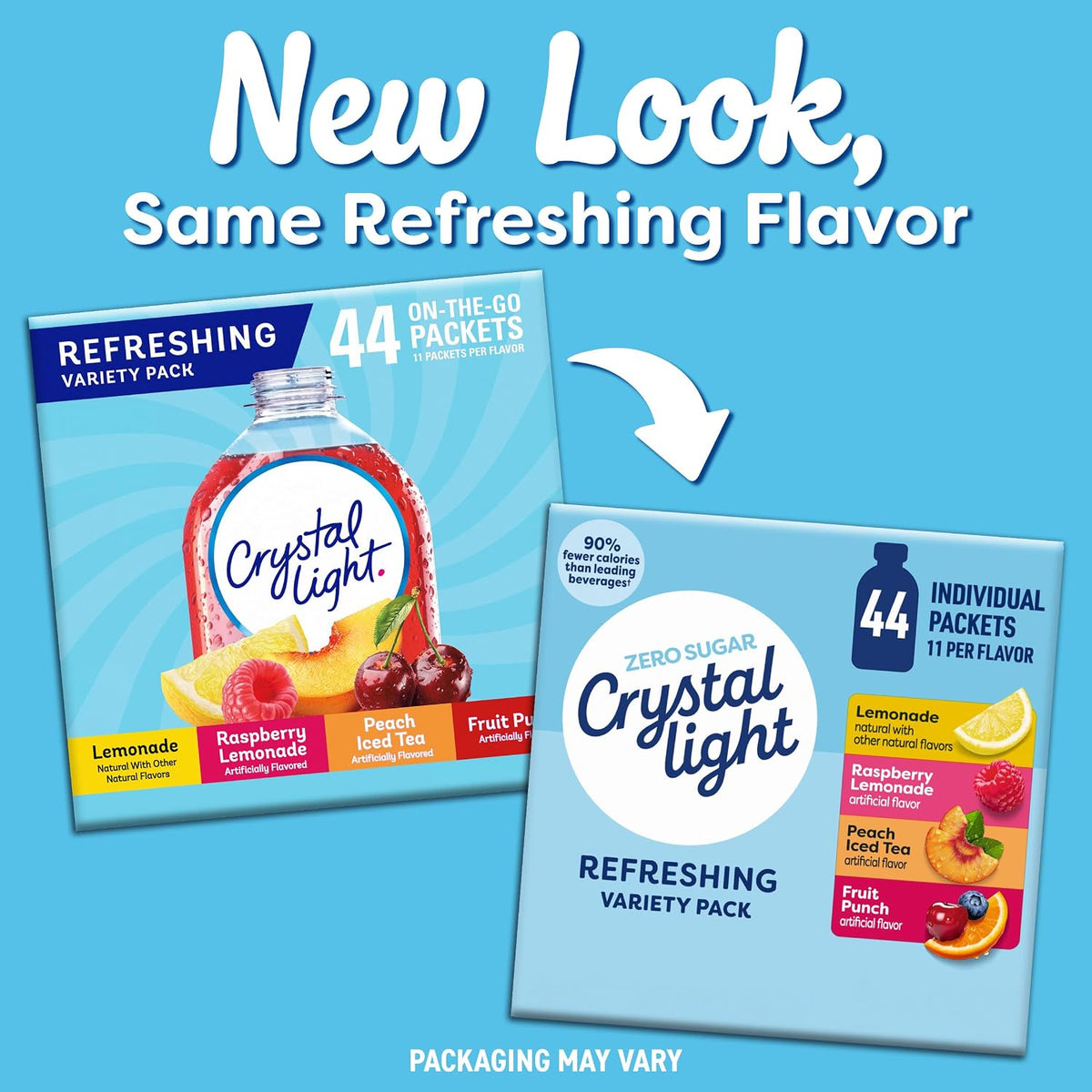 Crystal Light low calorie powdered drink mix packets