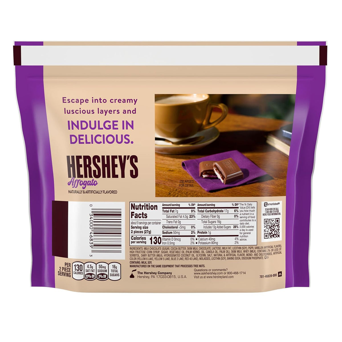 HERSHEY'S Affogato chocolate candy for dessert and snacking