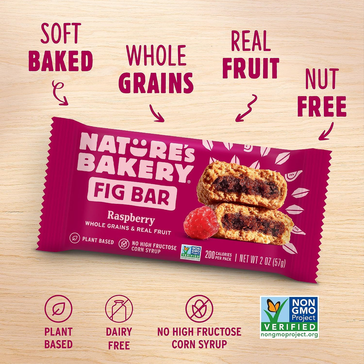 Plant based dairy-free raspberry snack bars