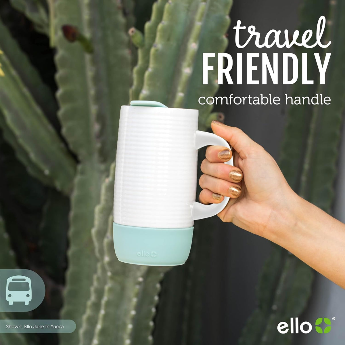 Ello Jane handled travel mug with silicone boot