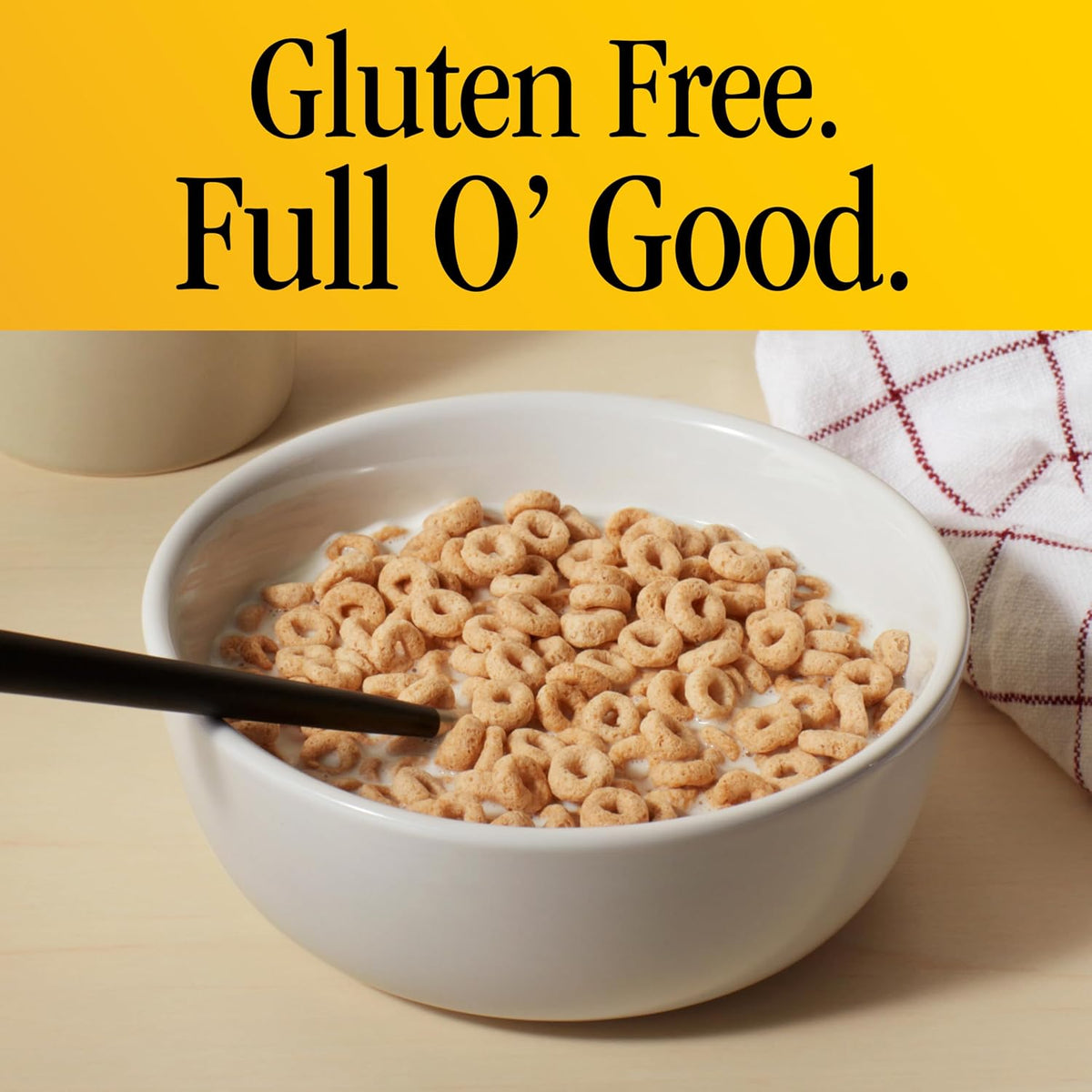 Cheerios cereal box with toasted oat Os
