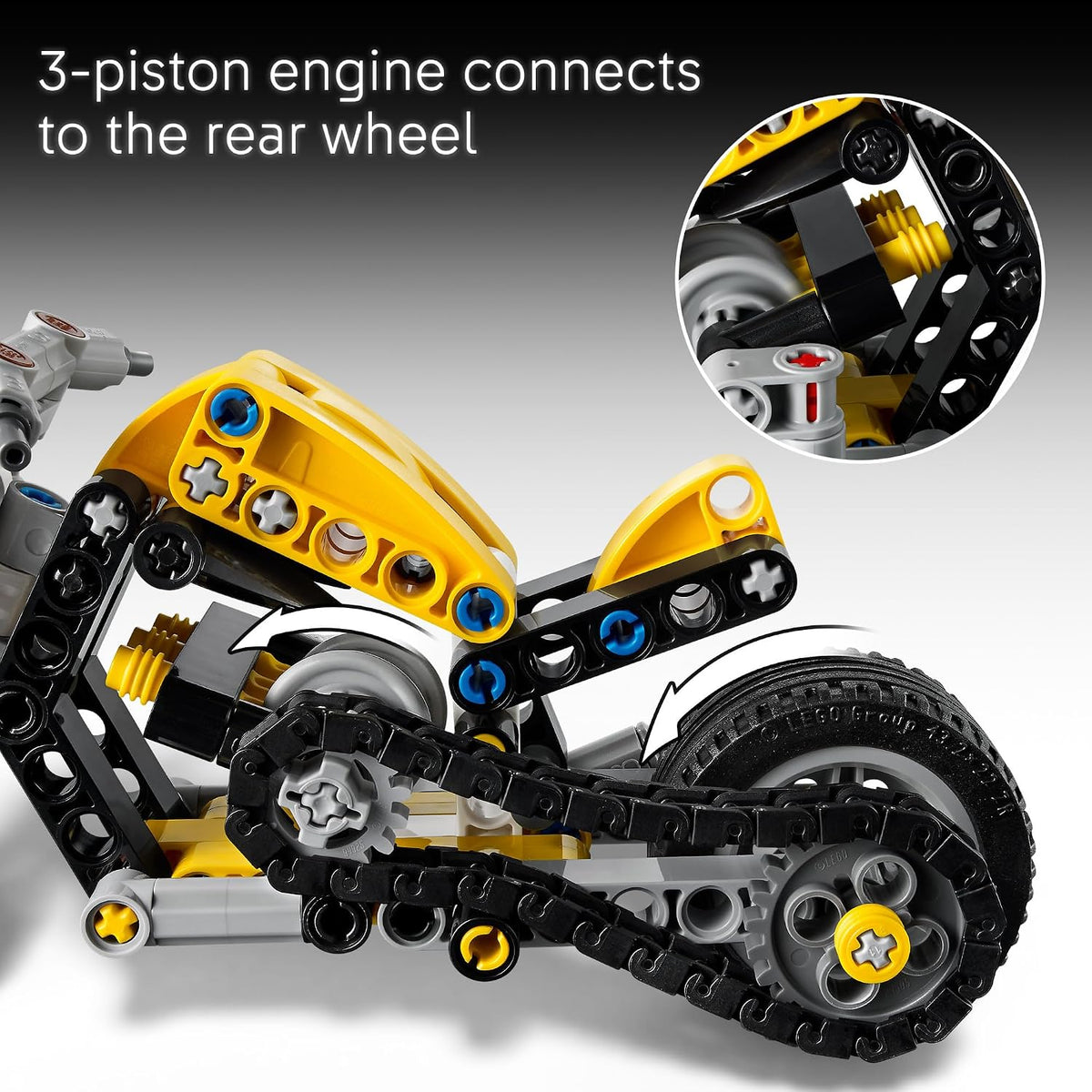 LEGO Technic motorcycle building set for kids