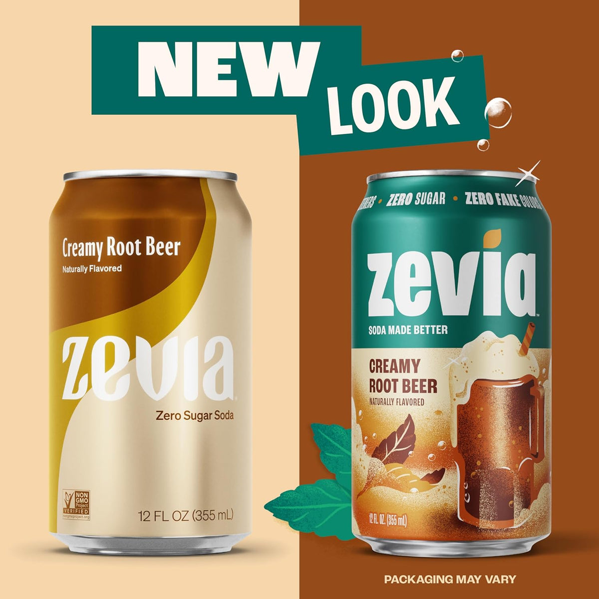 Zevia non-GMO zero calorie creamy root beer soda