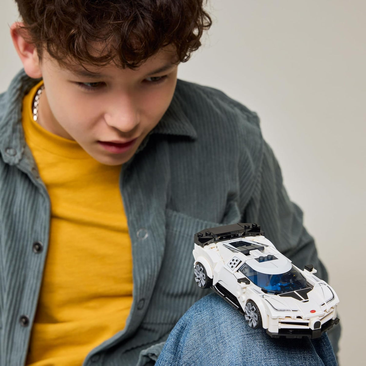 Display-ready LEGO Bugatti Centodieci model