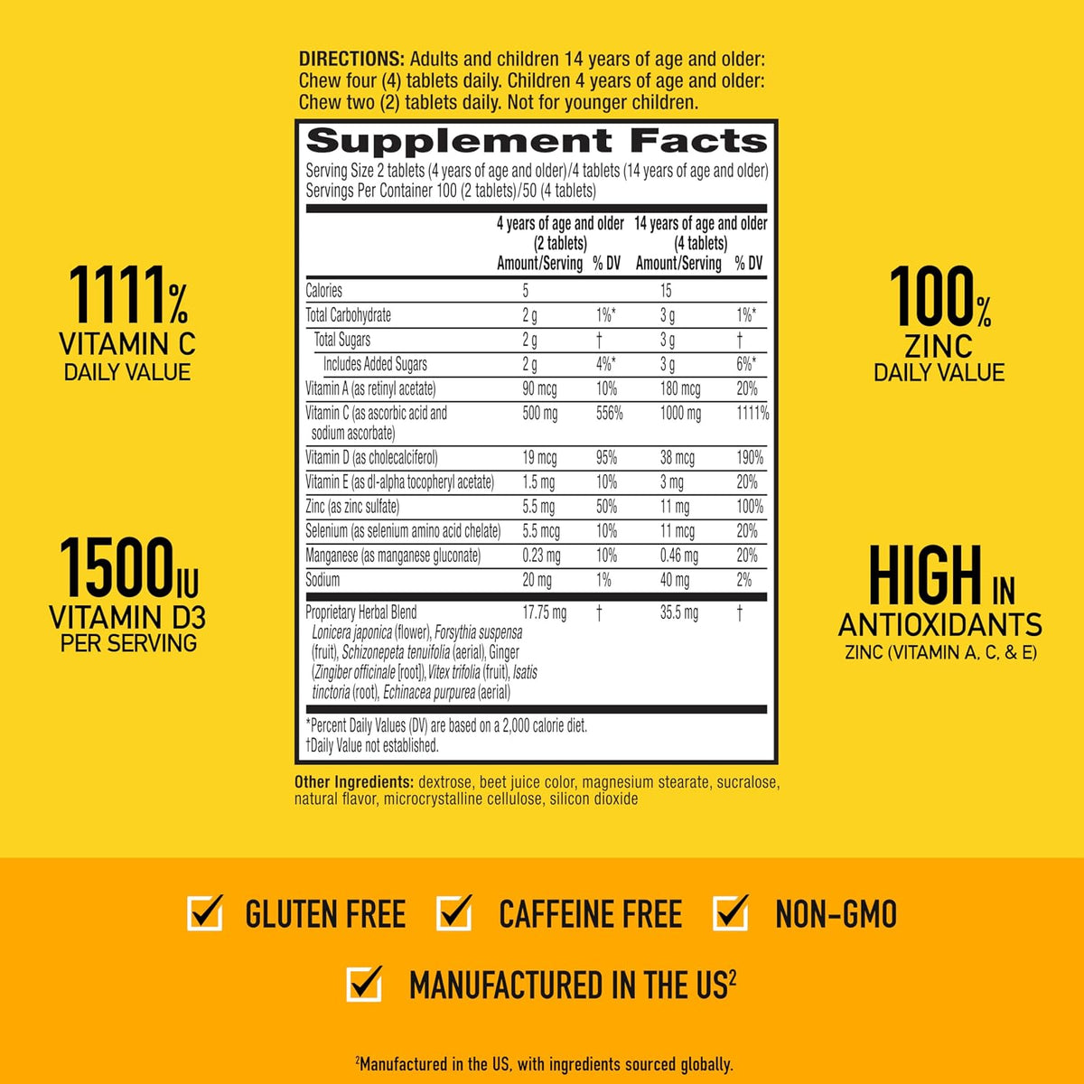 Airborne 116 count chewable tablets with Vitamin C