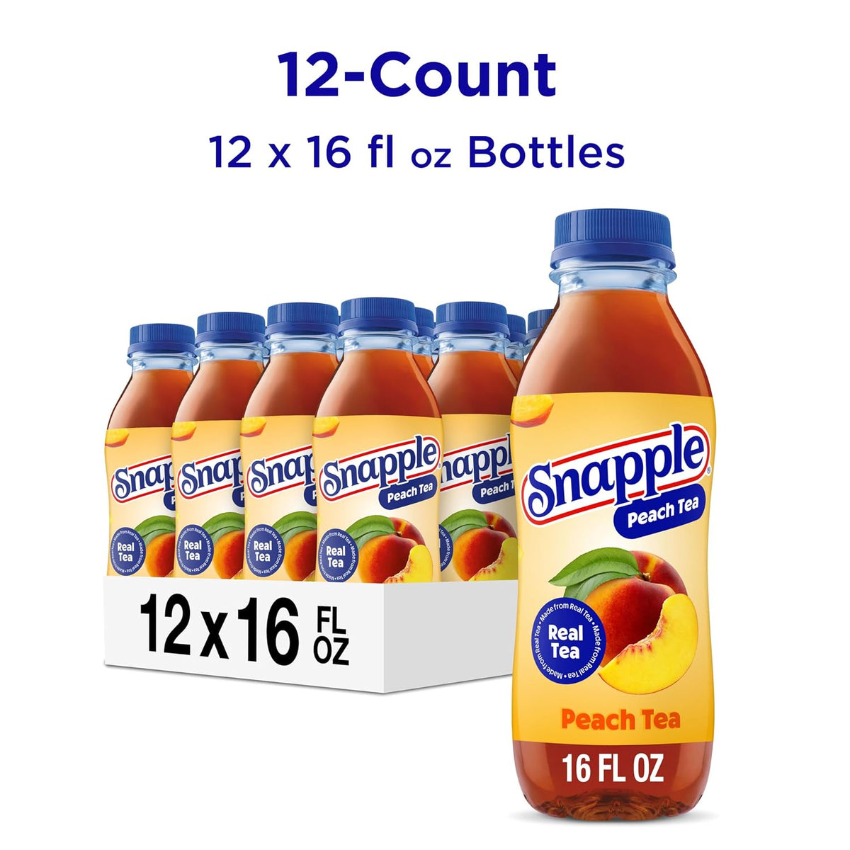 Recyclable Snapple peach tea bottles