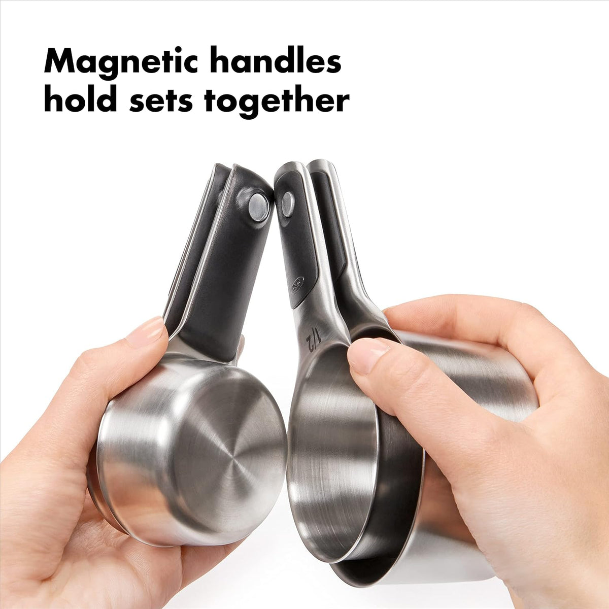 OXO measuring set with four cup sizes and four spoon sizes