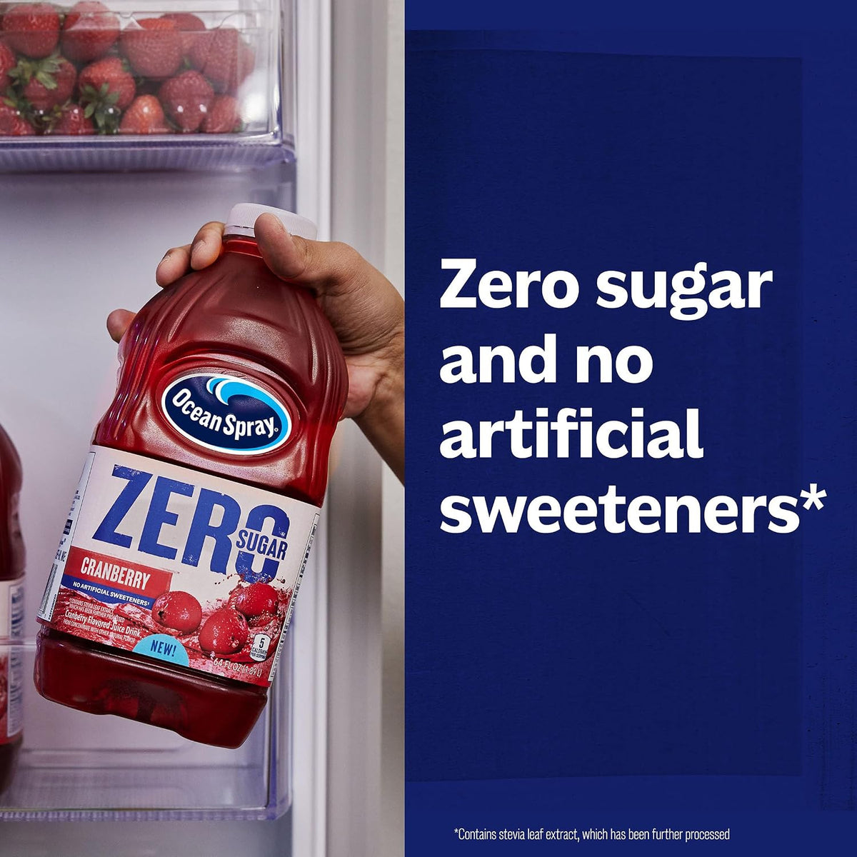 Zero sugar cranberry juice beverage for smoothies and mixers