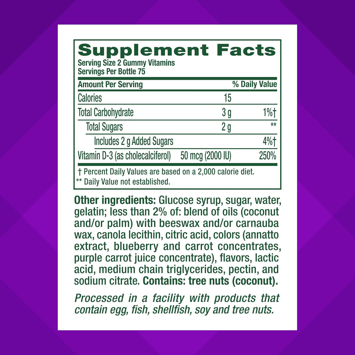 Adult vitamin D gummies for bone and immune support