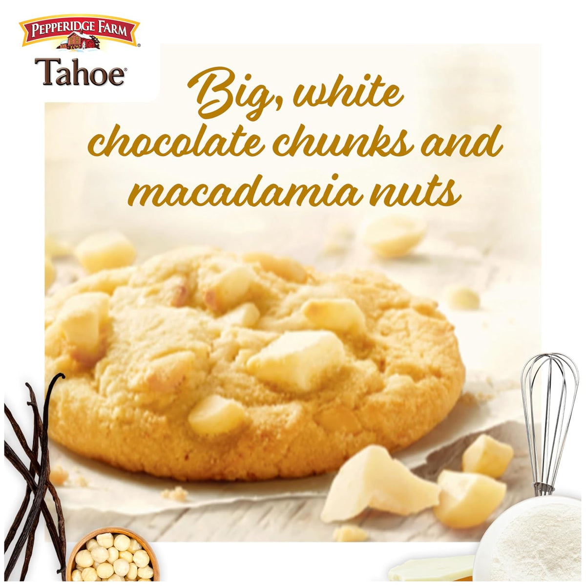 Pepperidge Farm crispy cookies with white chocolate