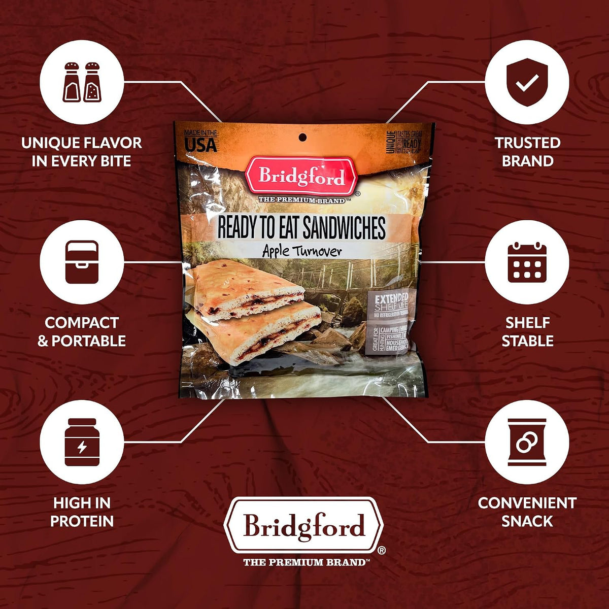 Bridgford Apple Turnover for long-term pantry storage