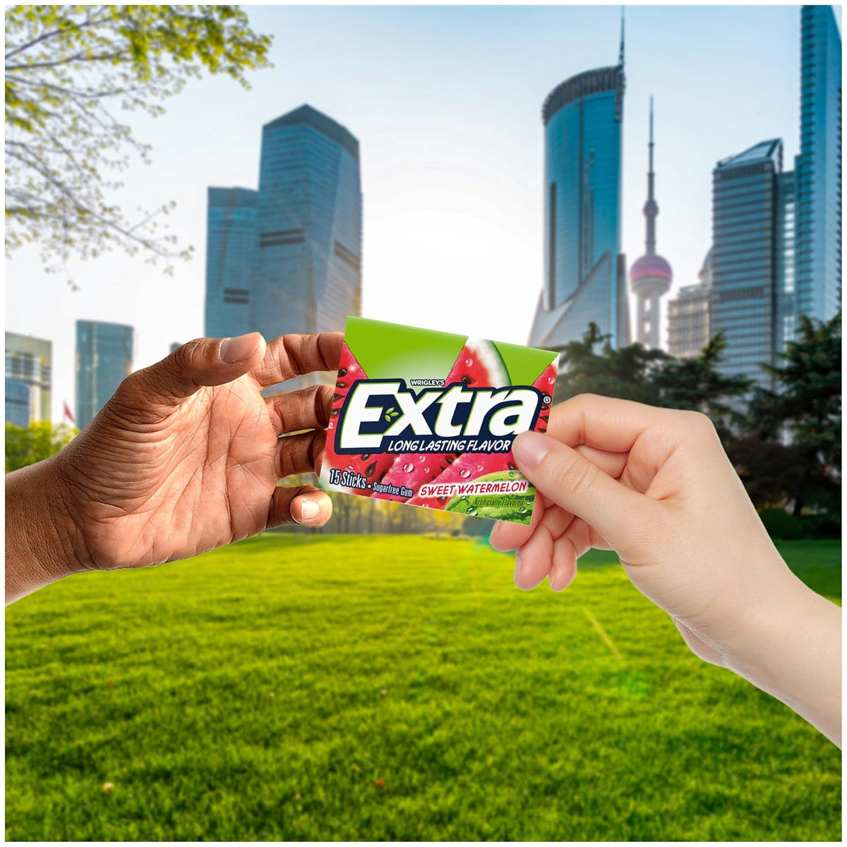 Bulk chewing gum packs in sweet watermelon flavor