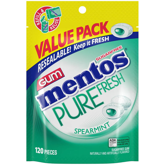 Resealable MENTOS spearmint gum bulk bag