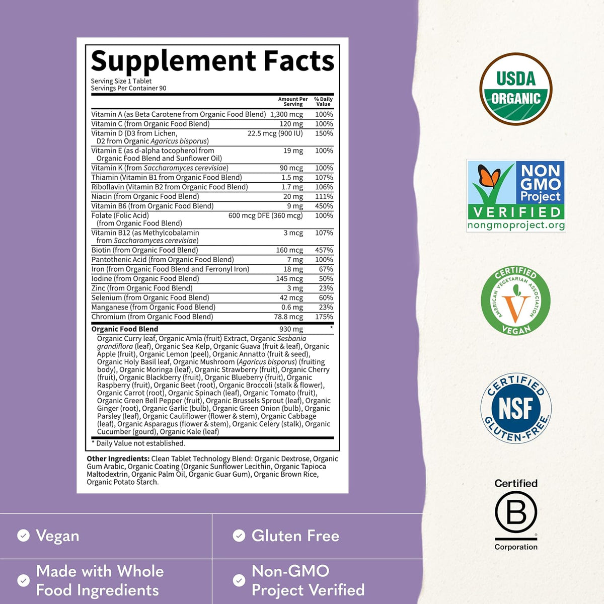 Garden of Life Organics prenatal supplement bottle front view