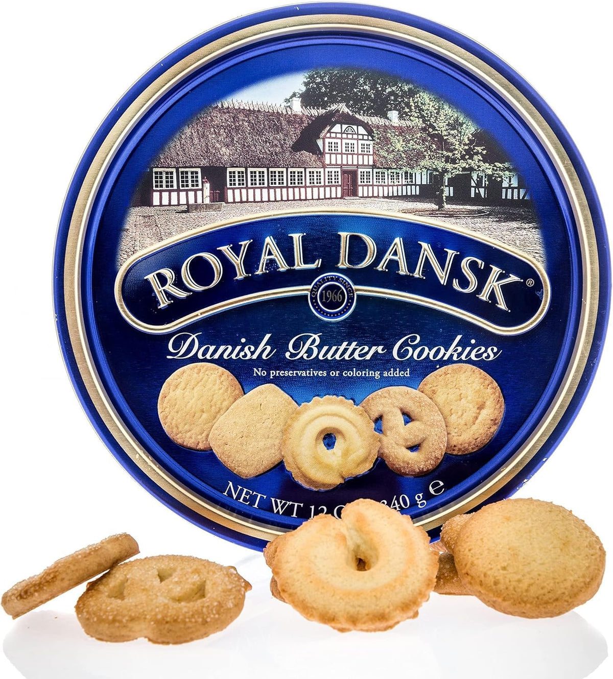 Classic Danish cookie assortment in Royal Dansk tin