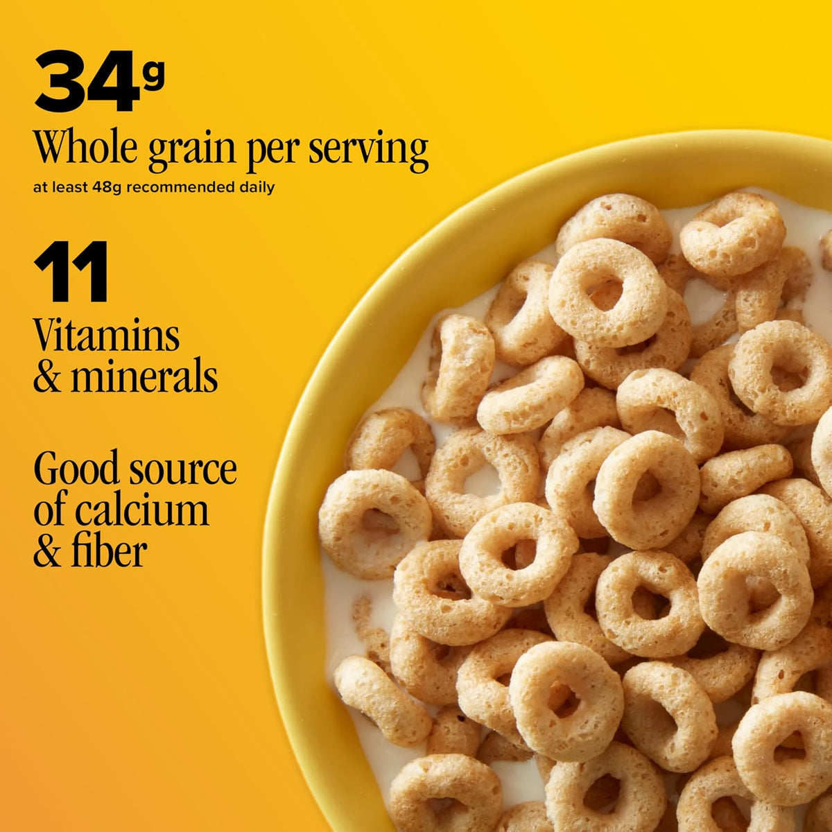 Cheerios 24 oz cereal box with about 17 servings