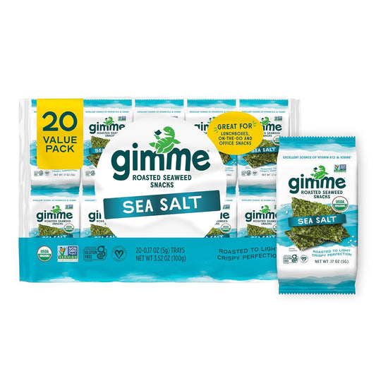 Sea salt roasted seaweed snack pack by gimMe