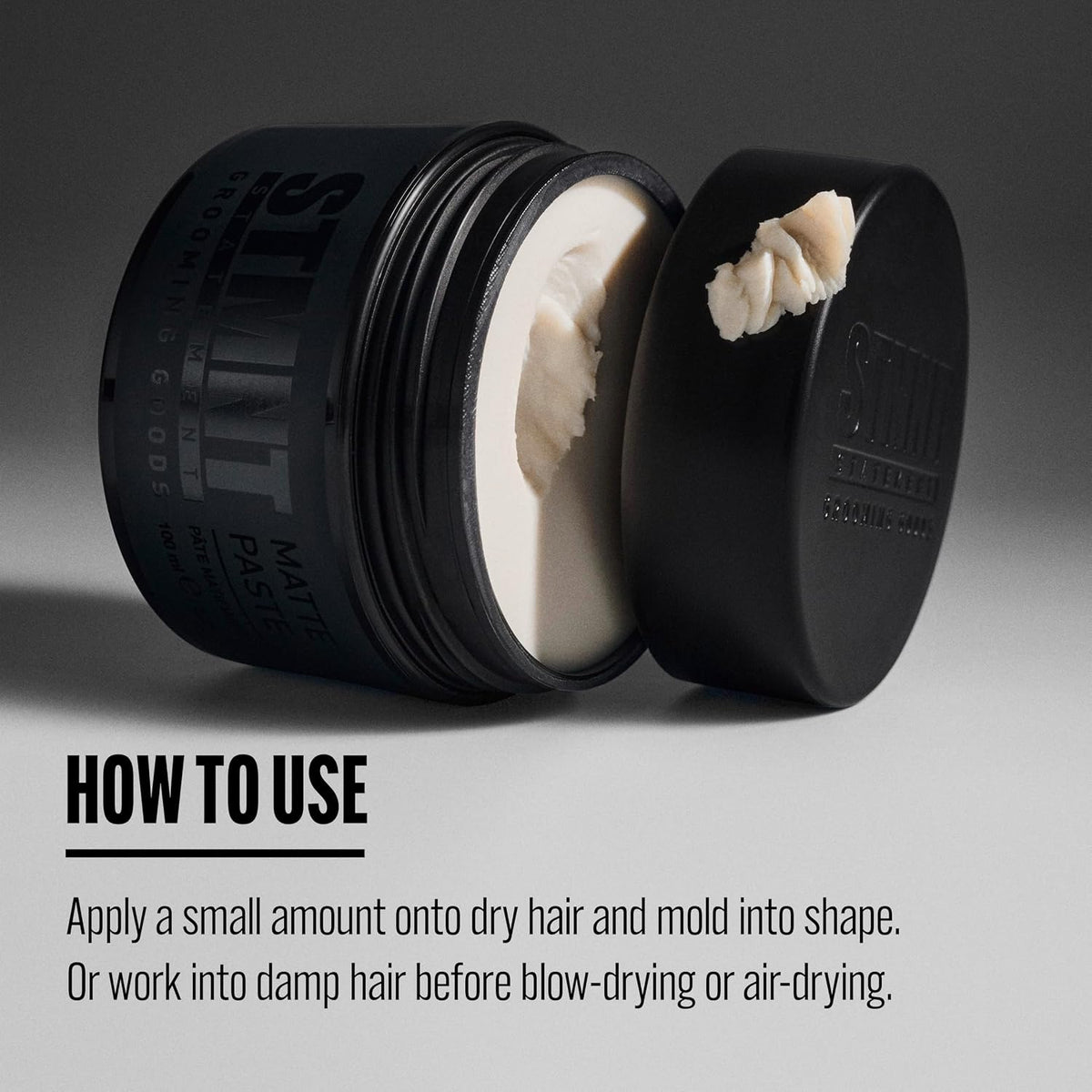 STMNT Matte Paste grooming product packaging