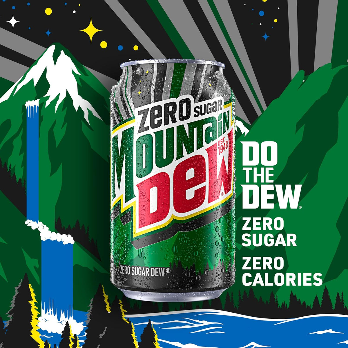 Mountain Dew Zero Sugar soda with bold lemon-lime flavor