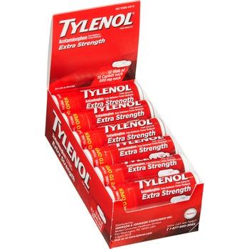 Tylenol Extra Strength Acetaminophen 500 mg caplets 120 count vials