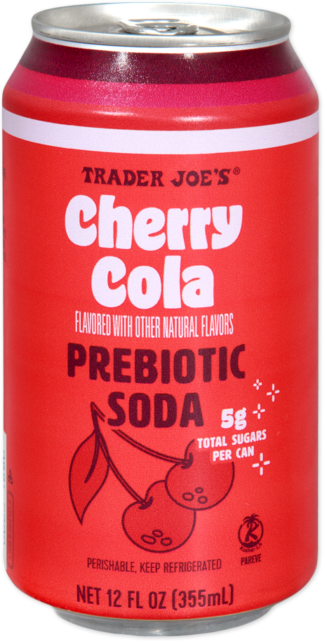 Trader Joe's Cherry Cola Prebiotic Soda bottle