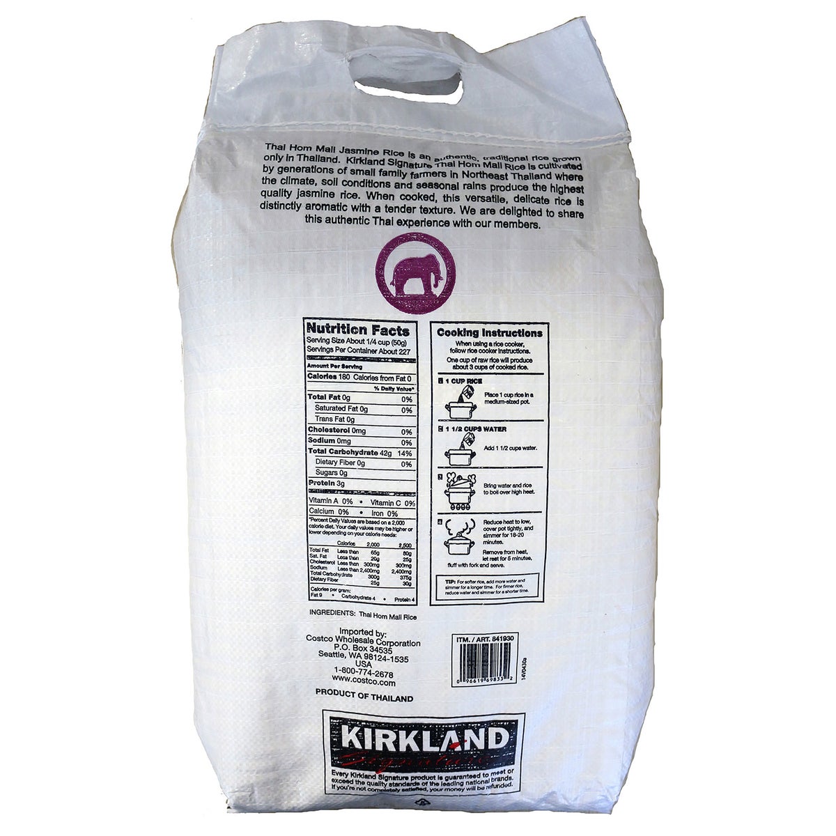 Product of Thailand Kirkland Signature jasmine rice