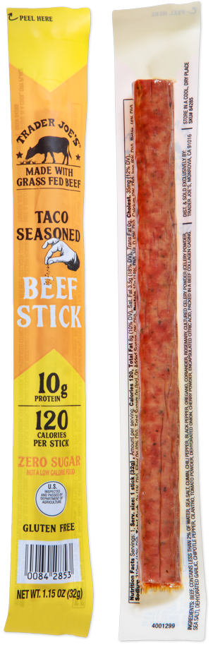 Trader Joe's Taco Seasoned Beef Stick gluten-free grass-fed snack