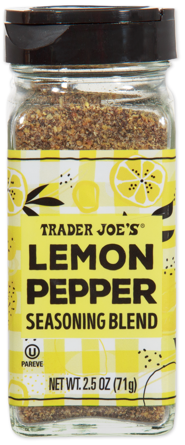 Trader Joe's lemon pepper seasoning blend jar