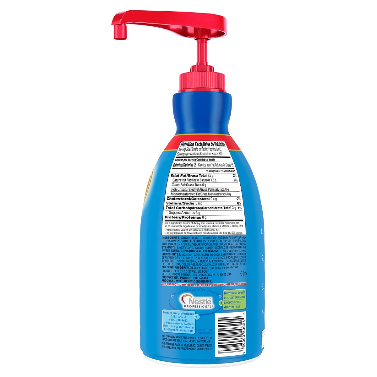Large Coffee-mate creamer bottle with pump top