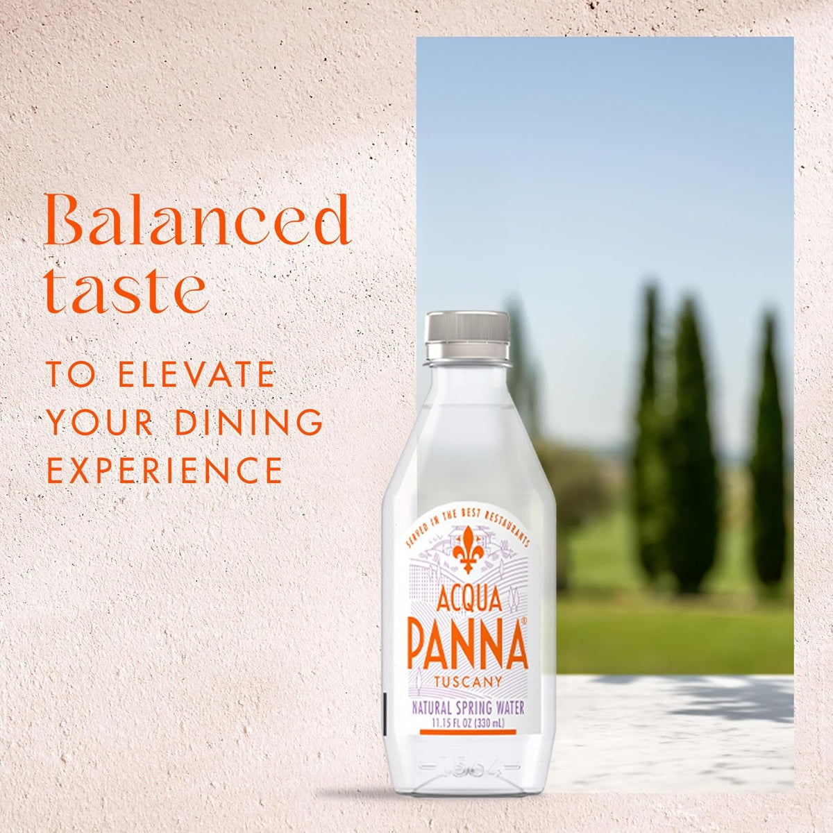 Acqua Panna natural water for dining and travel