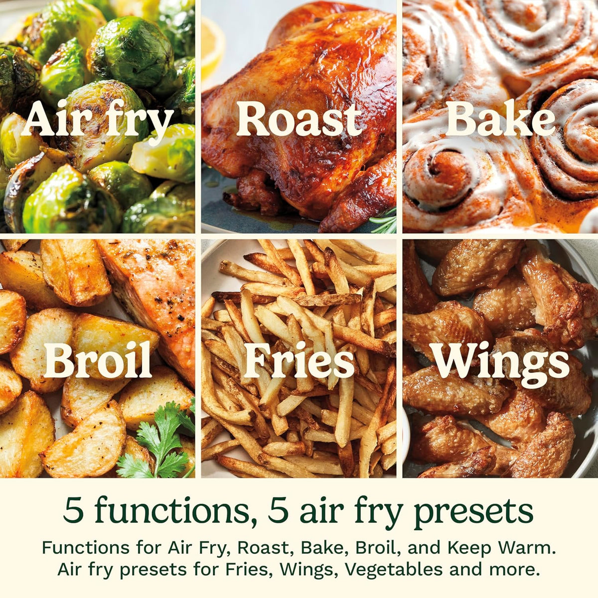 Cuisinart air fryer with presets and dishwasher-safe parts