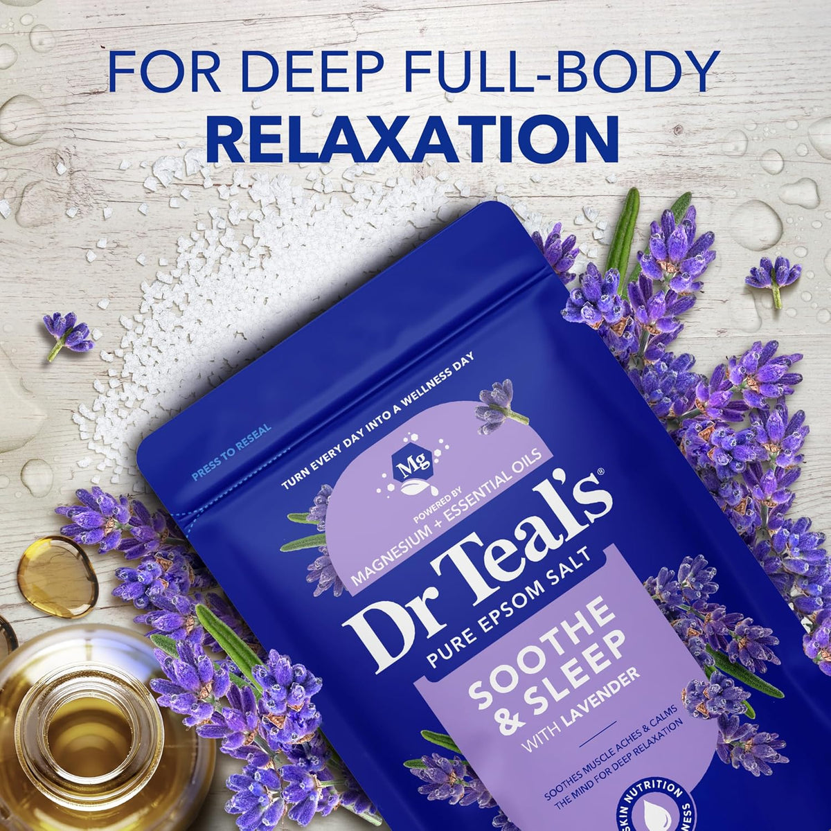 Dr Teal's Epsom salt with lavender essential oils
