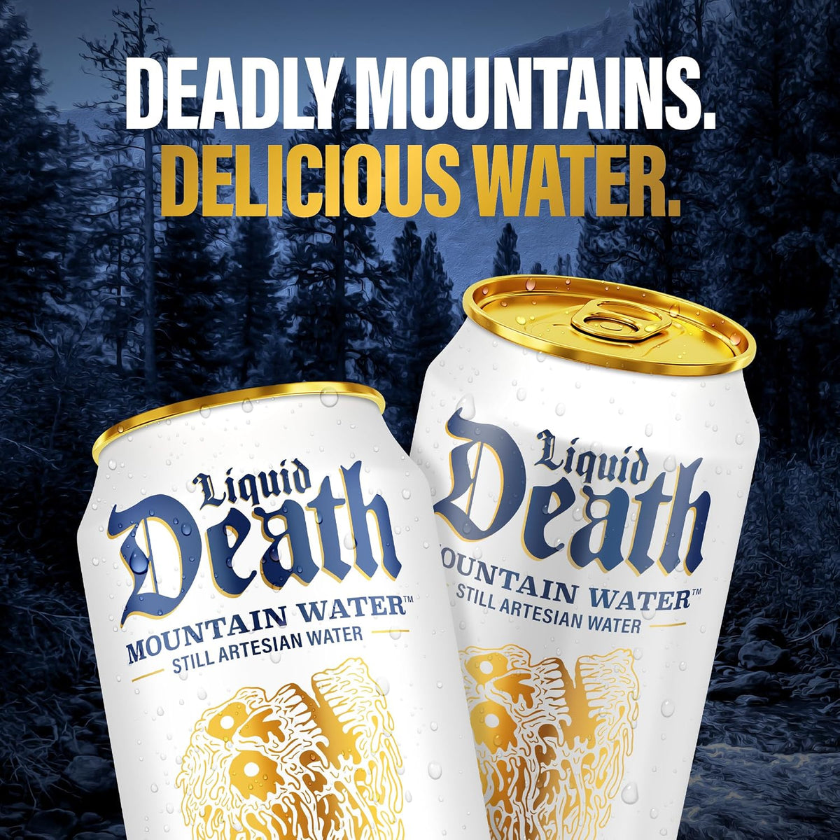 Infinitely recyclable Liquid Death water cans