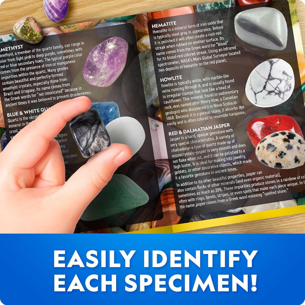 Educational gemstone dig kit for rock collecting