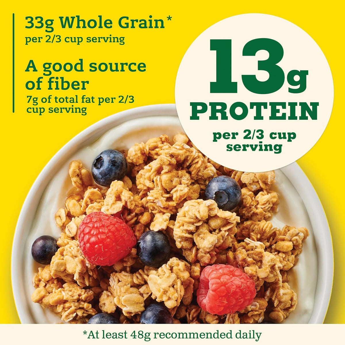 Resealable pouch of oats and honey granola