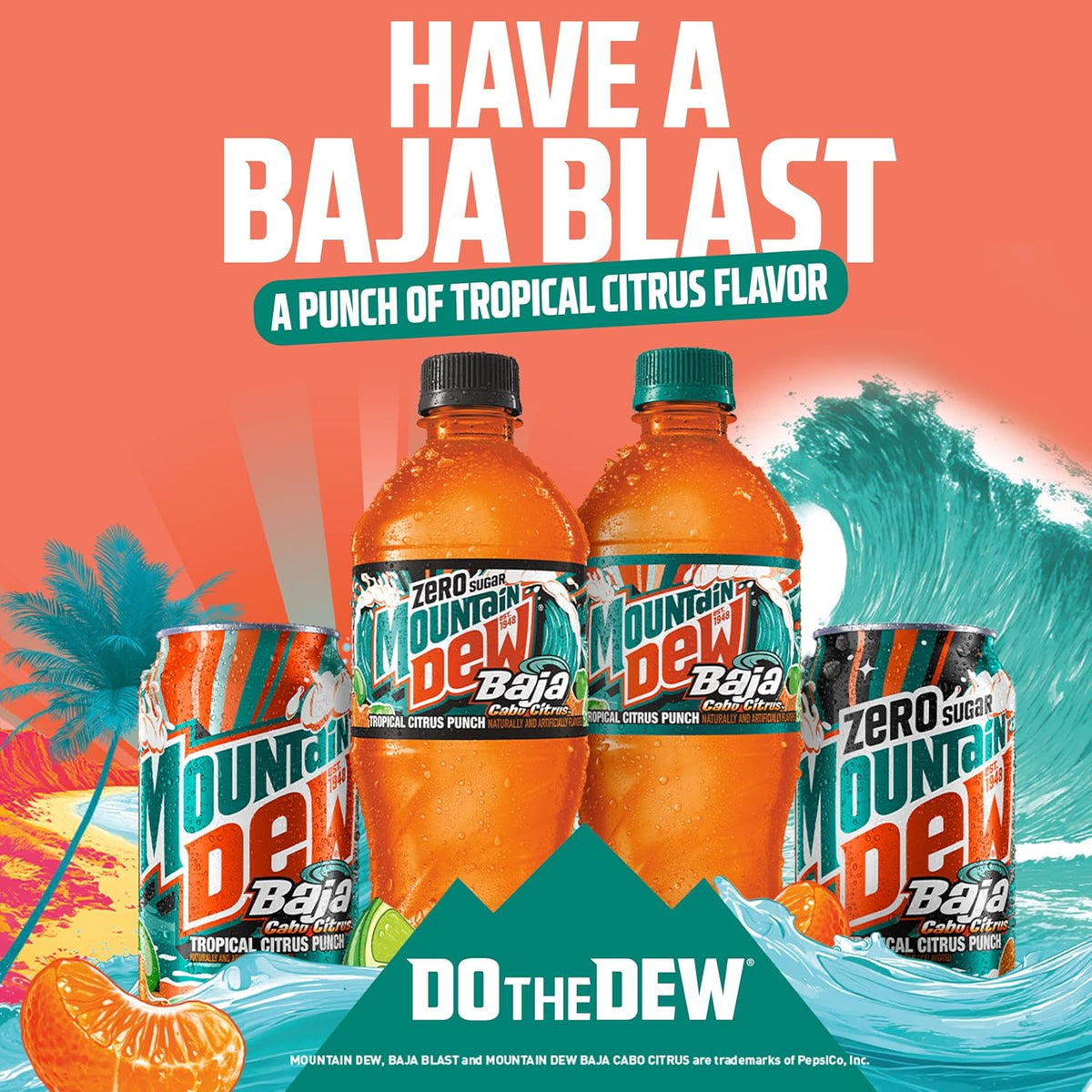 Mountain Dew Baja Cabo Citrus Zero Sugar beverage pack