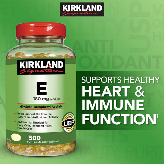 Kirkland Signature Vitamin E 500 softgels supplement