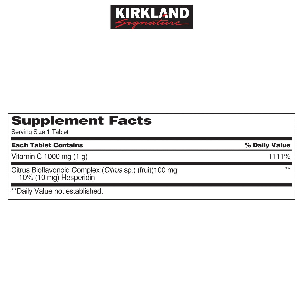 Kirkland Signature Vitamin C supplement tablets 500 count