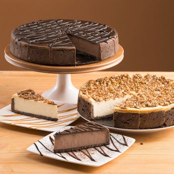 David's Cookies variety cheesecakes 2-pack with Turtle Style and Triple Chocolate