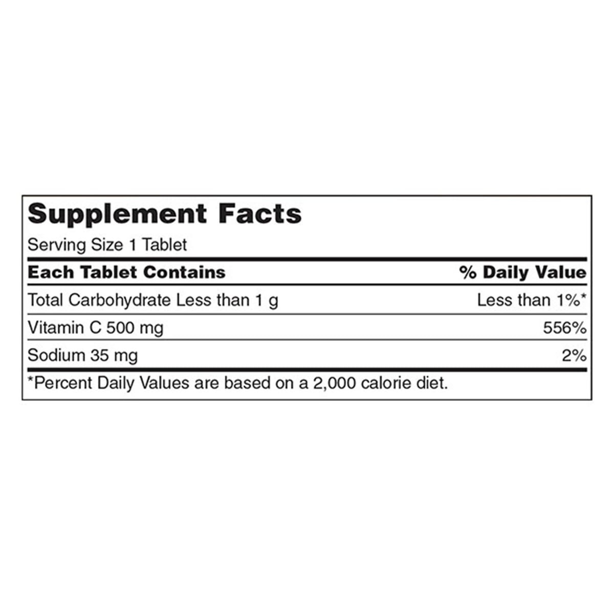 500-count Kirkland Signature chewable vitamin C bottle